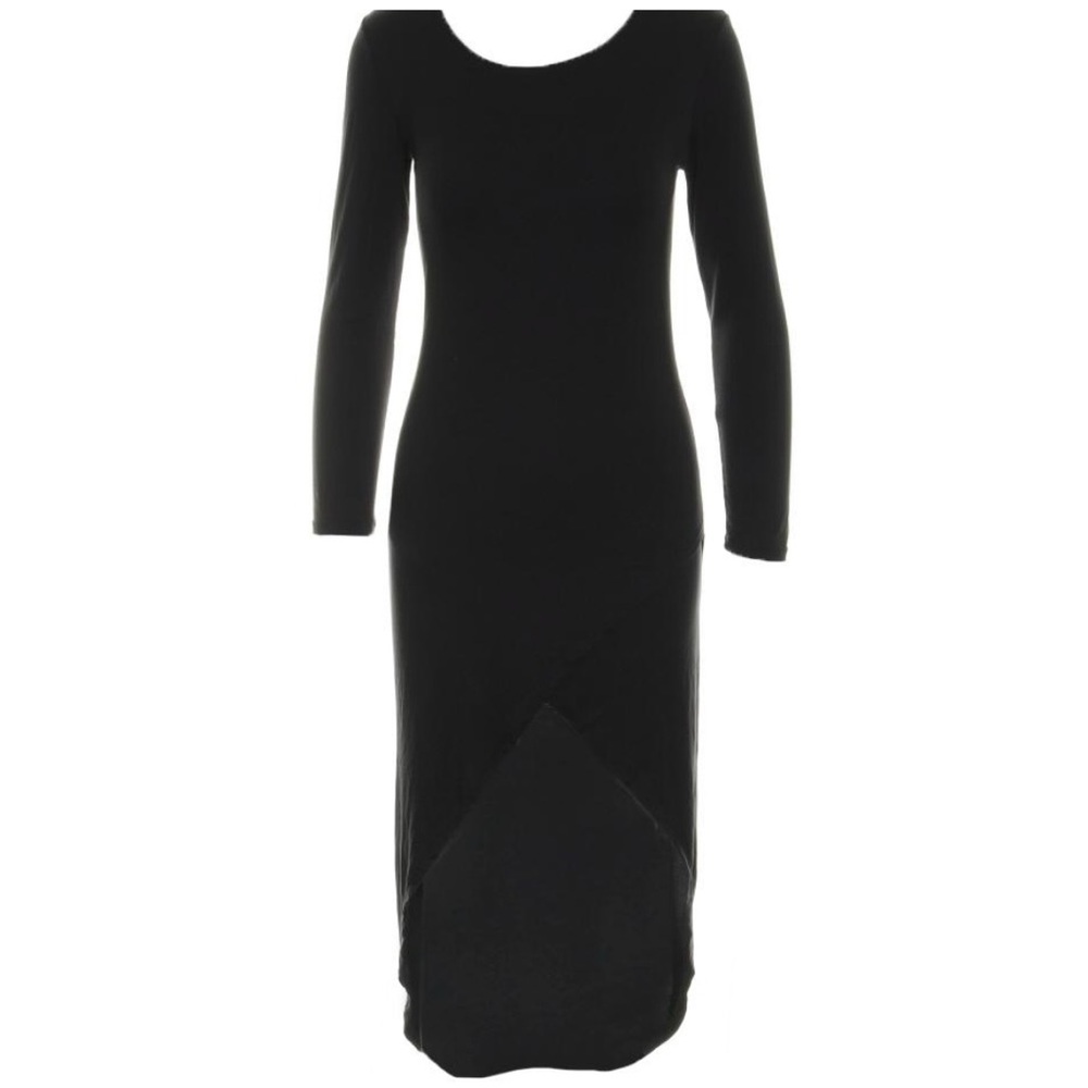 Revolve Benjamin Jay Black Jay Layne hi low modal Long Sleeve Dress, size M